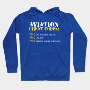 Funny Aviation - Cheat Codes - Air Traffic Control and Pilot Humor Hoodie
